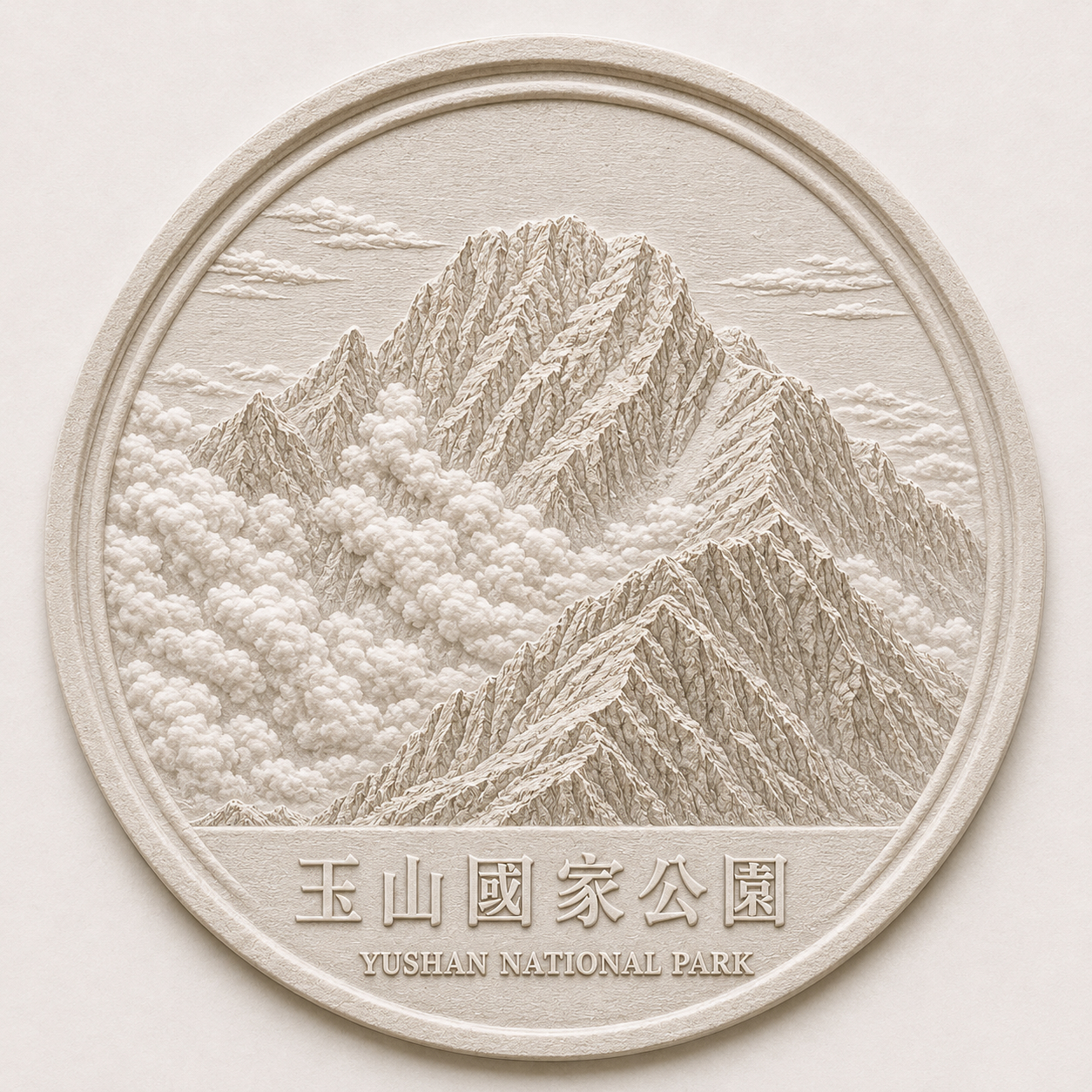 玉山國家公園紙張浮雕，作品編號 PRB048