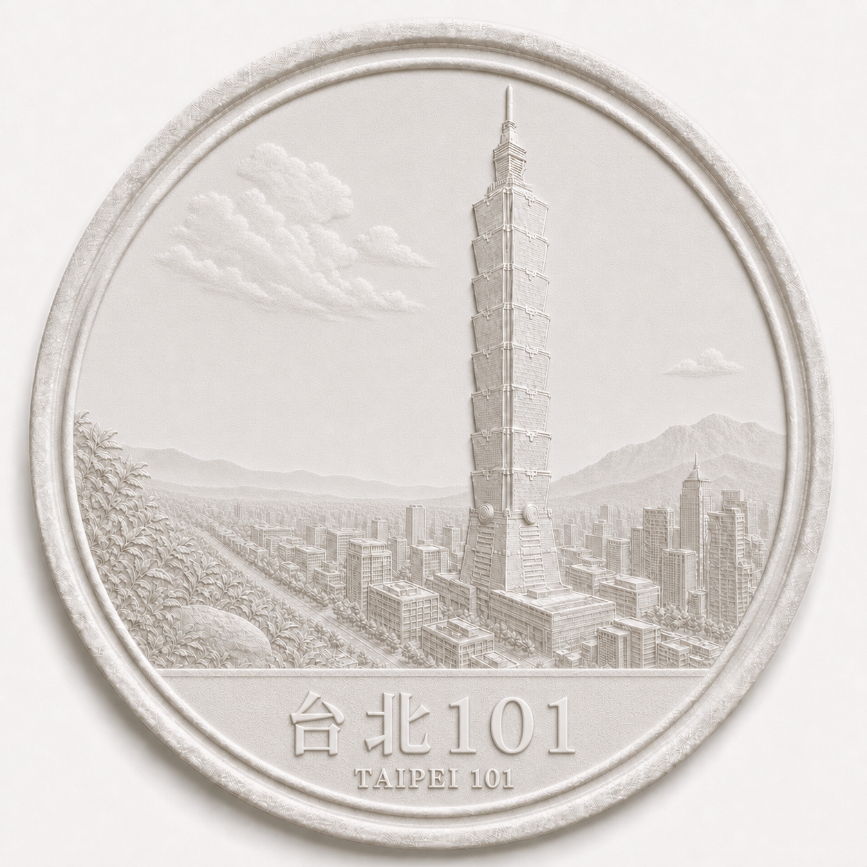 台北101紙張浮雕，作品編號 PRB051